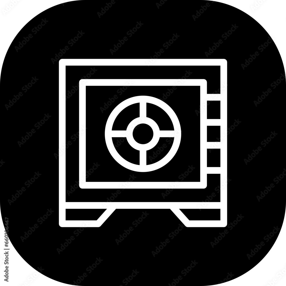 Safe box business investment icon with black filled line outline style. box, deposit, safe, security, safety, storage, lock. Vector Illustration Safe box business investment icon with black filled line outline style. box, deposit, safe, security, safety, storage, lock. Vector Illustration