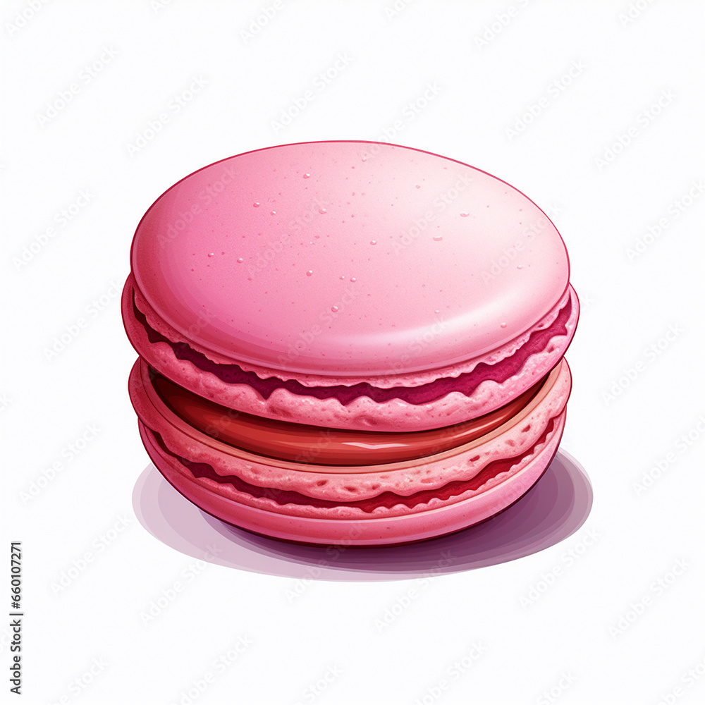 Illustration of a macaron with a white background created with Generative Ai Illustration of a macaron with a white background created with Generative Ai