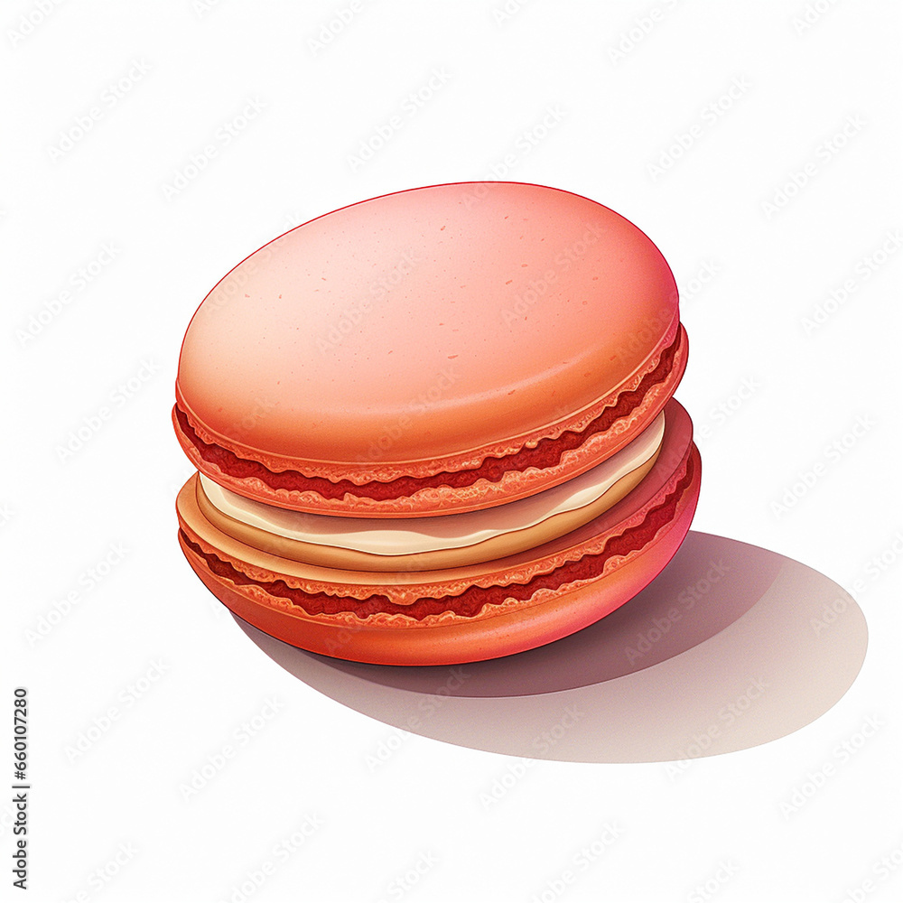 Illustration of a macaron with a white background created with Generative Ai Illustration of a macaron with a white background created with Generative Ai