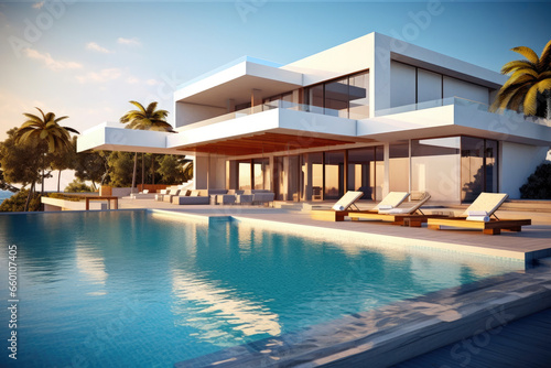 Modern Villa with Panoramic Views © AIproduction