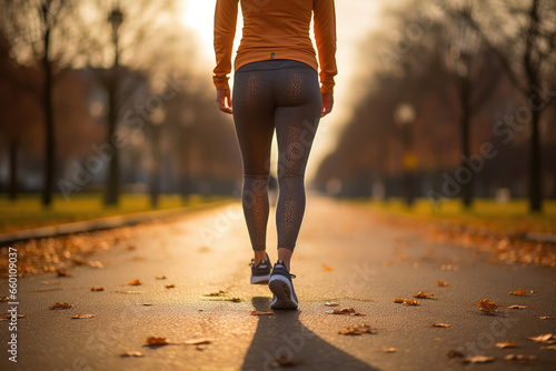 Outdoor Workout: Fit Woman Jogging
