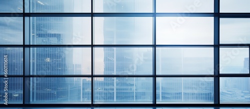 Modern glass windows captured in a wide frame
