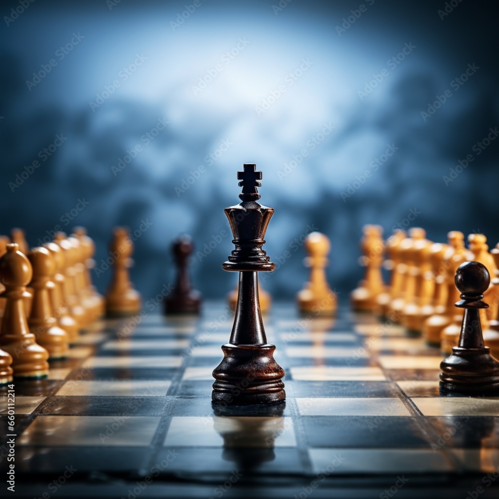 Leader success chess board game concept of business Ai generated art Leader success chess board game concept of business Ai generated art