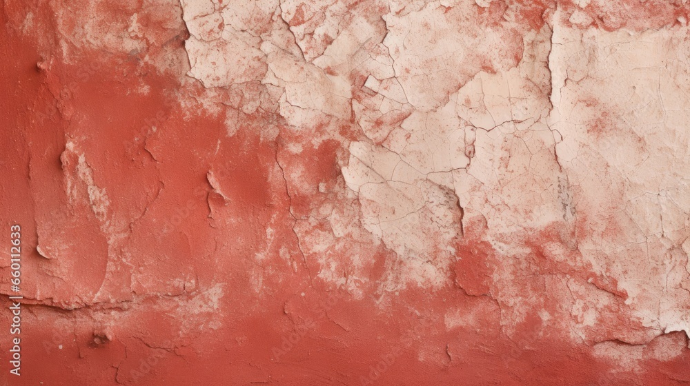 Fototapeta premium Wall with peeling paint. Texture of old concrete wall for background. A dilapidated building wall in need of major repairs. Facade of a house with damaged plaster. Photophone for retro photography.