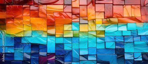 Modern glass mosaic background tiles with vibrant colors
