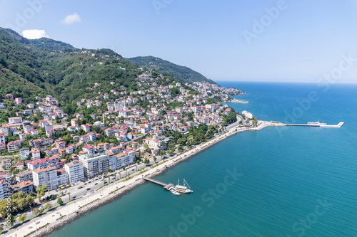 Drone View of Boztepe and Ordu City Center. Altinordu, Ordu, Turkey. photo