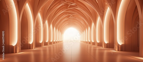 of a well lit hallway with an empty interior design