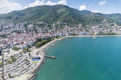 Drone View of Boztepe and Ordu City Center. Altinordu, Ordu, Turkey.