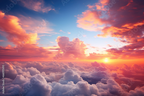 Sunset Sunrise Sky with Colorful Clouds Graphic Resource  Generative AI