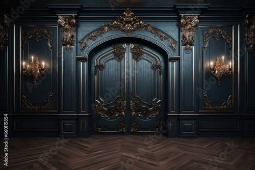 the door in a dark room