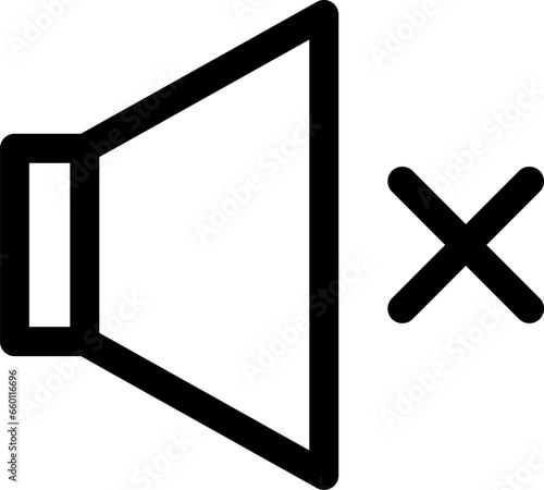 Mute Speaker Icon. Speaker mute symbol, logo. Volume on off icon. Vector illustration.