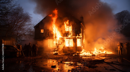Fire of a private house in the village