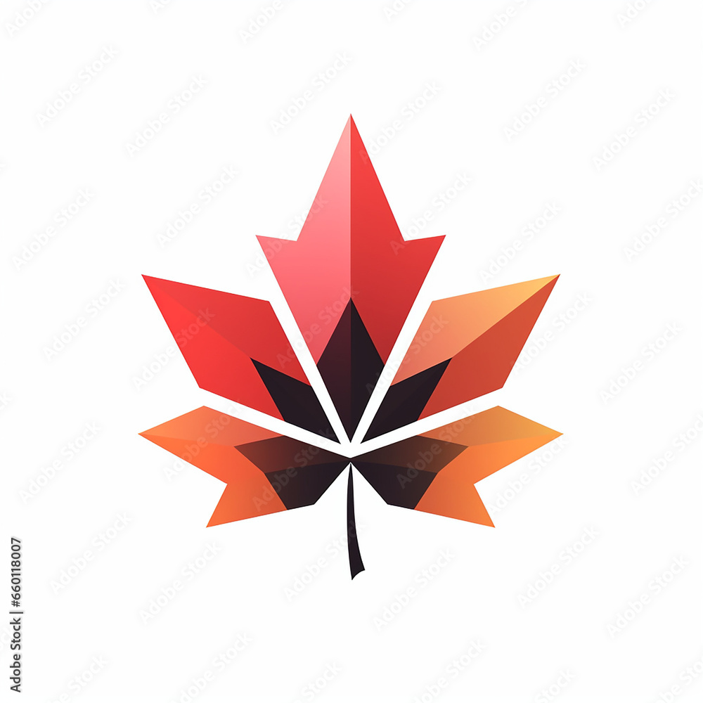Obraz premium modern maple leaf logo simple shape created with Generative Ai