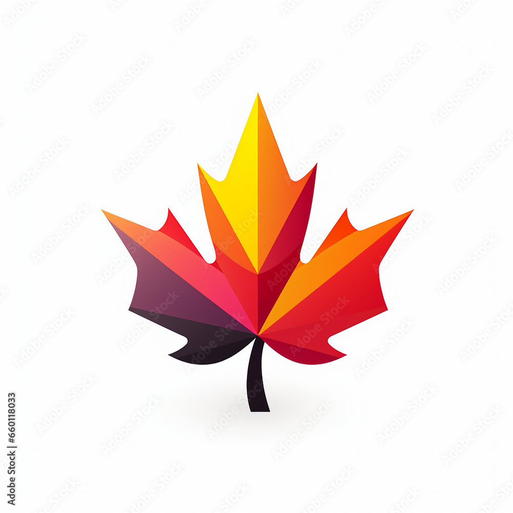 modern maple leaf logo simple shape created with Generative Ai