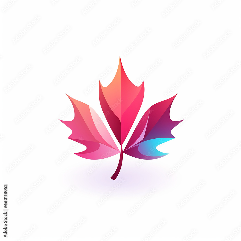 modern maple leaf logo simple shape created with Generative Ai modern maple leaf logo simple shape created with Generative Ai