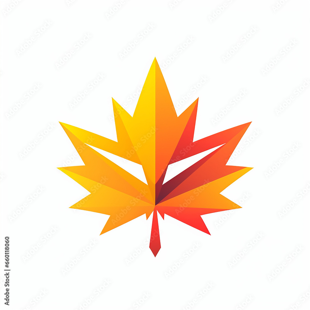 Obraz premium modern maple leaf logo simple shape created with Generative Ai