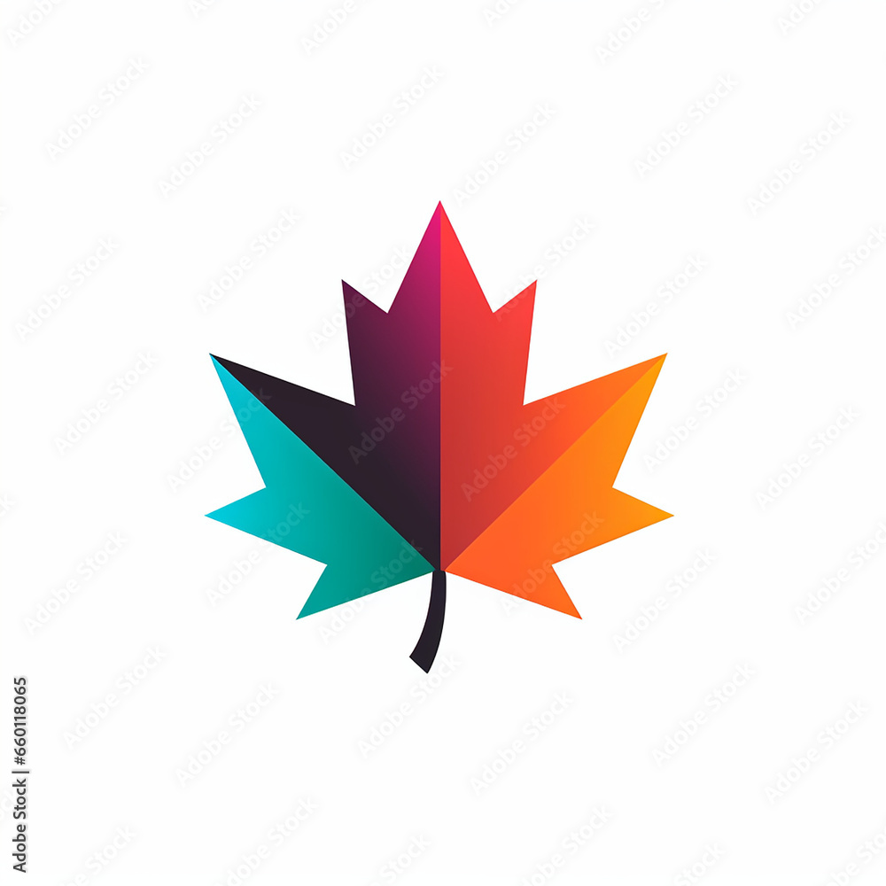 modern maple leaf logo simple shape created with Generative Ai modern maple leaf logo simple shape created with Generative Ai