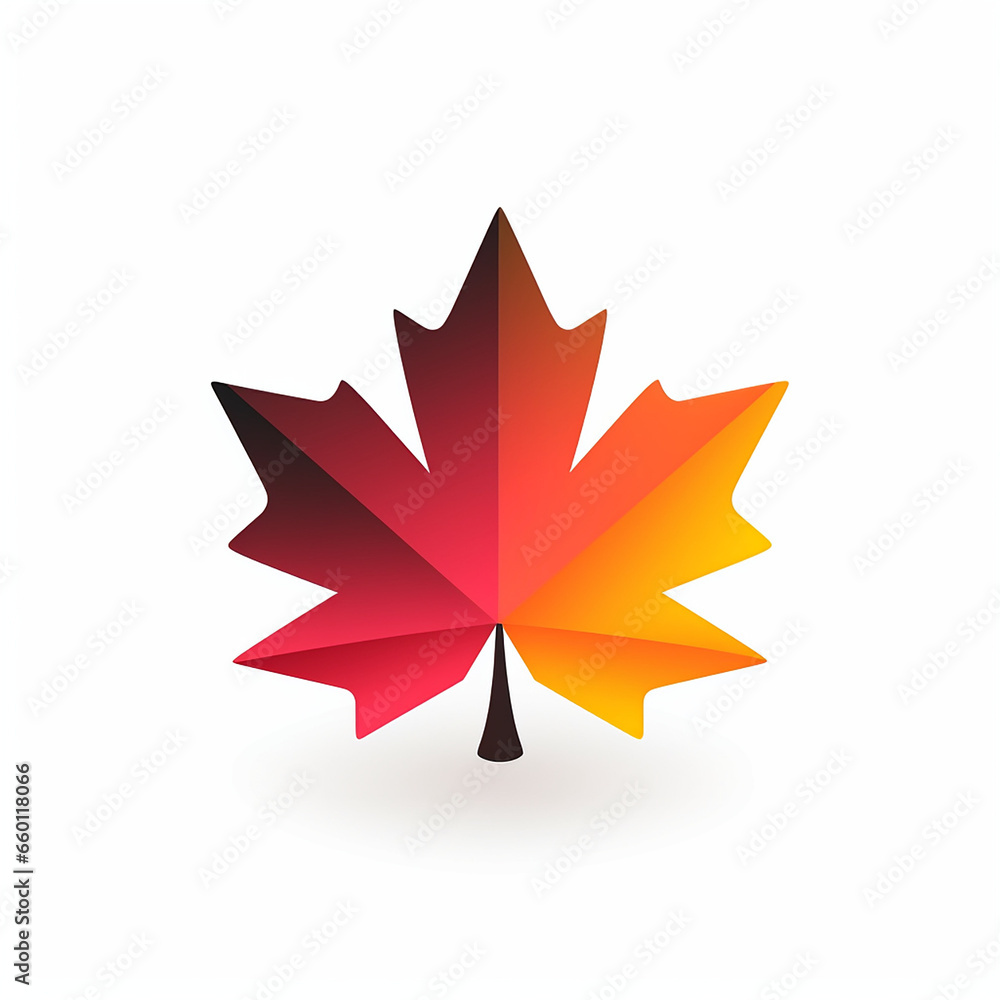 modern maple leaf logo simple shape created with Generative Ai modern maple leaf logo simple shape created with Generative Ai