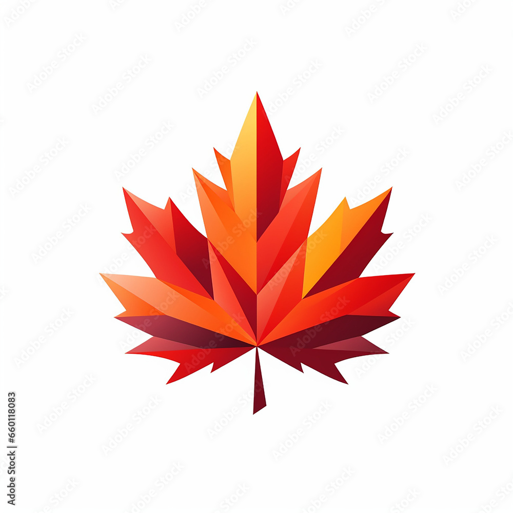 modern maple leaf logo simple shape created with Generative Ai modern maple leaf logo simple shape created with Generative Ai