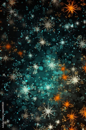 Christmas background with blurry snowflakes. Season greetings concept. Generative AI