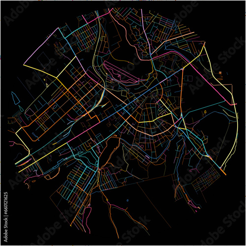 Colorful Map of Balti, Bălți municipality with all major and minor roads.