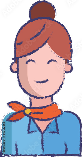 air hostess hand drawn vector illustration