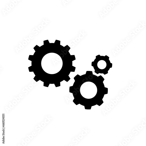 Settings gears (cogs) flat icon for apps and websites