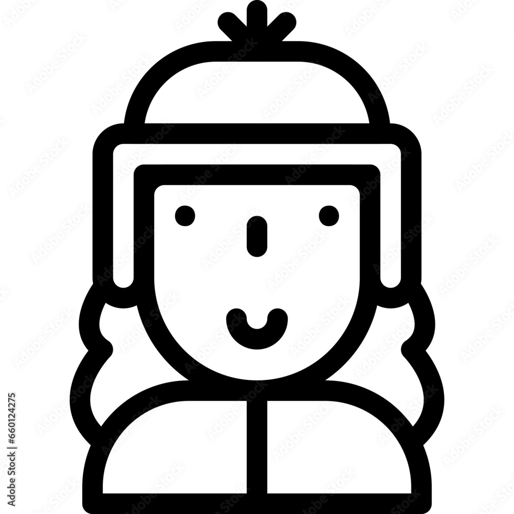 Girl icon flat vector illustration Girl icon flat vector illustration