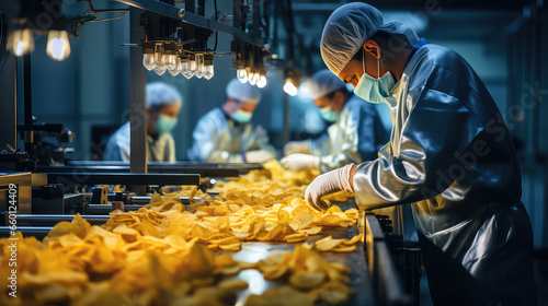 Photographie Conveyor line for the production of potato chips
