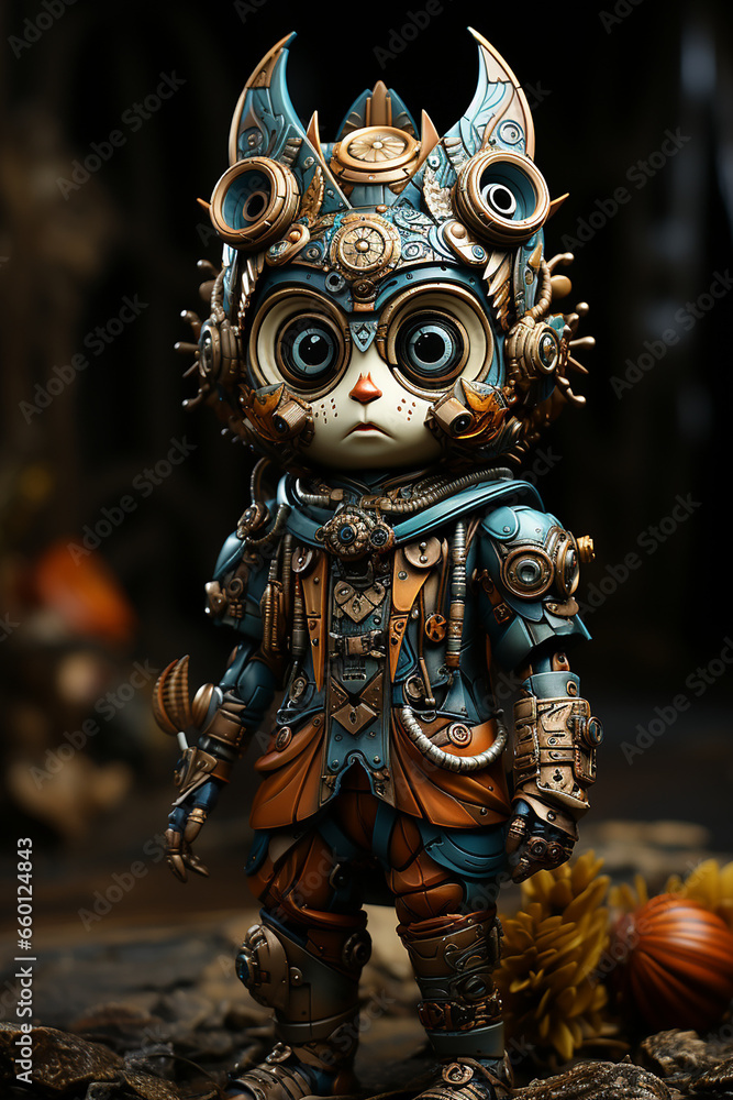 Fototapeta premium Charachter unique and distinctive design, toy style, suurealism created with Generative Ai