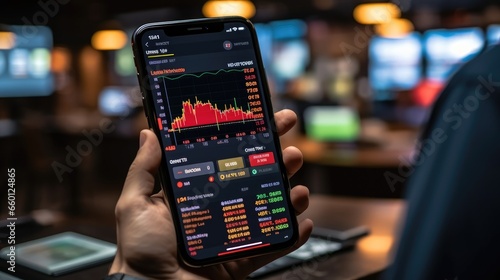Business man trading cryptocurrencies on a smartphone app, Engaging in the dynamic world of digital asset trading.