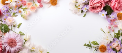 Floral design in plain empty frame