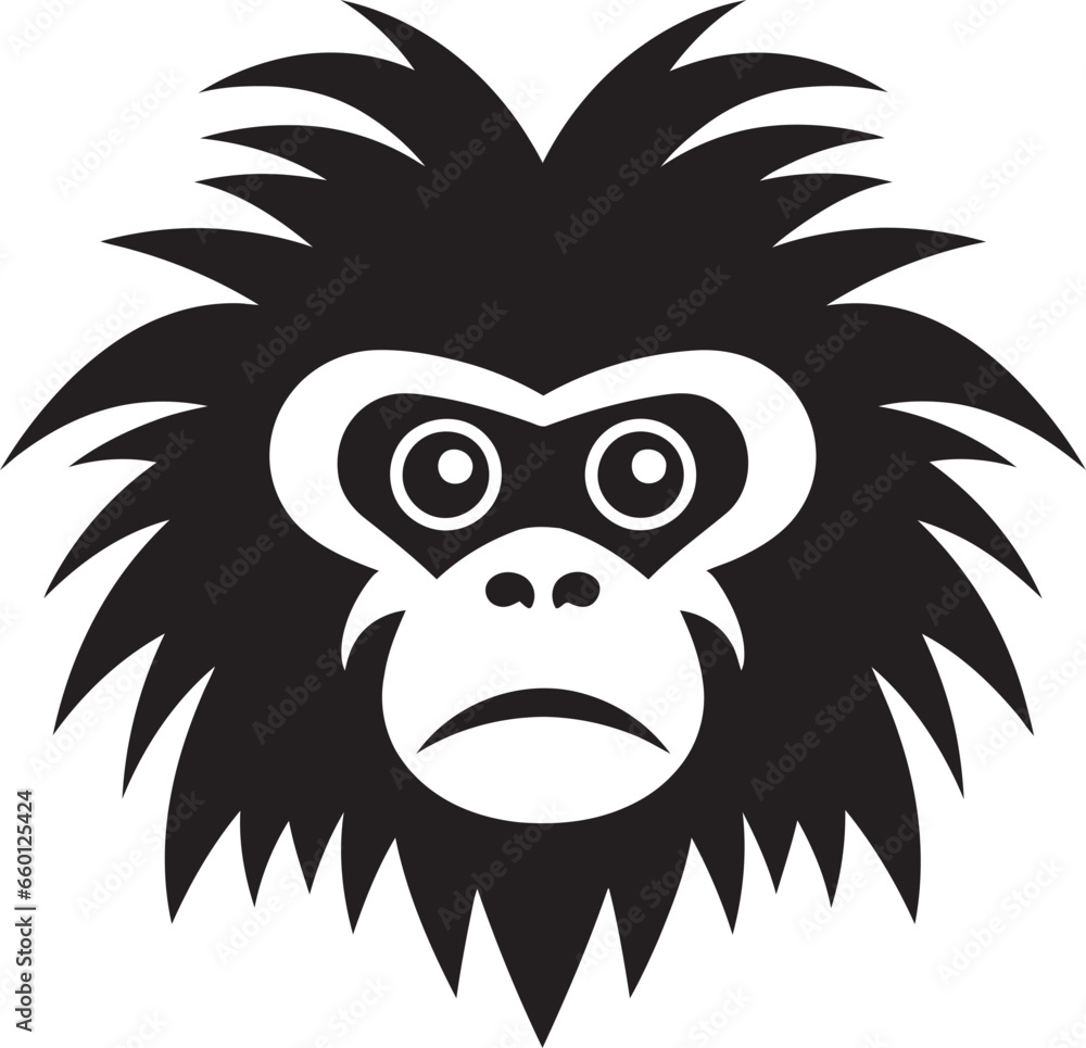 Fototapeta premium Baboon Head Monogram Baboon Crown Design