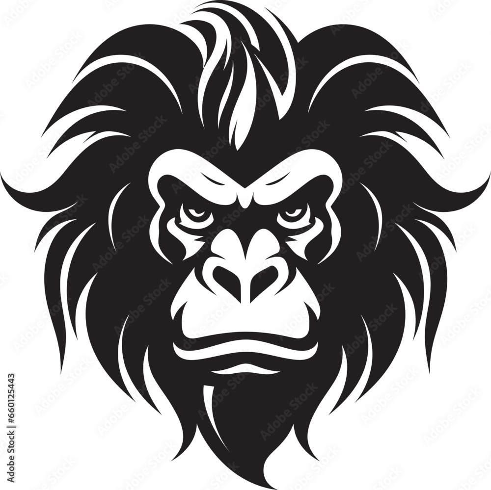 Royal Baboon Logo Noble Primate Icon