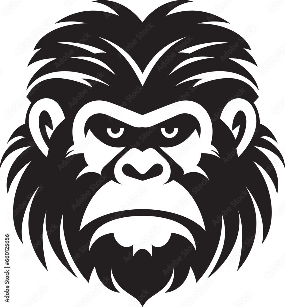 Minimalist Monkey Logo Baboon Face Vector Symbol Minimalist Monkey Logo Baboon Face Vector Symbol