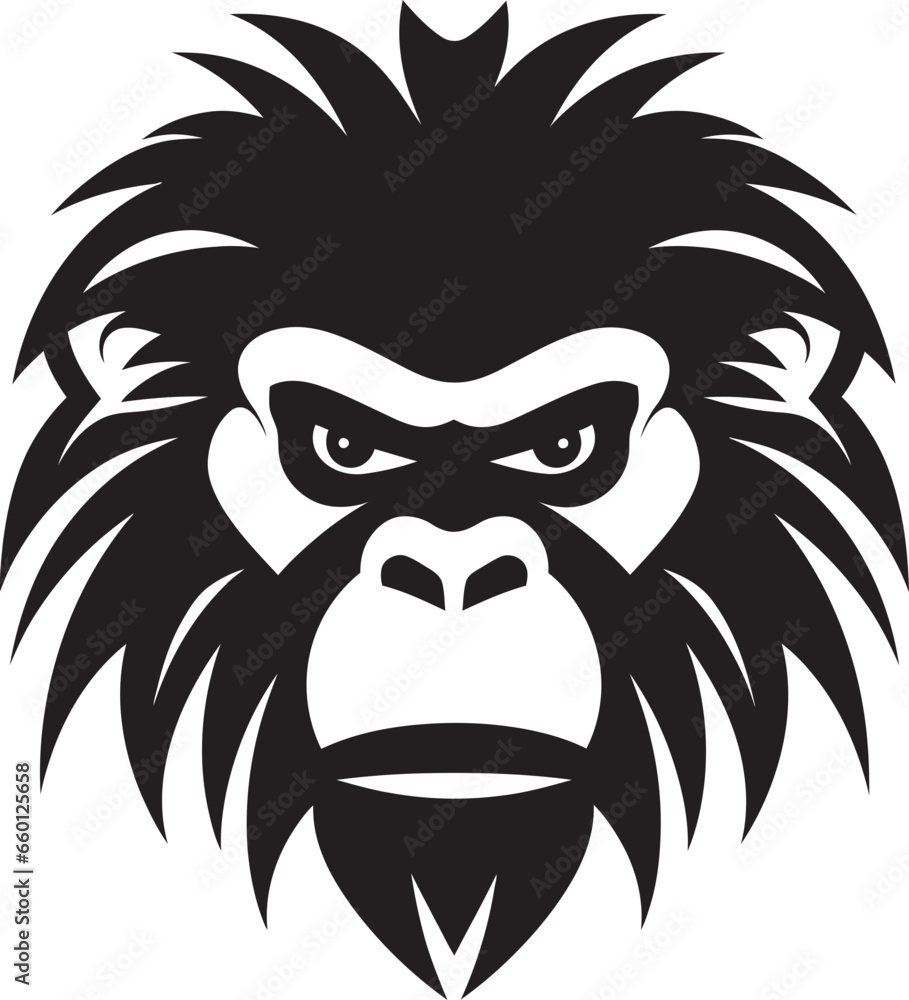 Baboon Graphic Badge Abstract Ape Logo