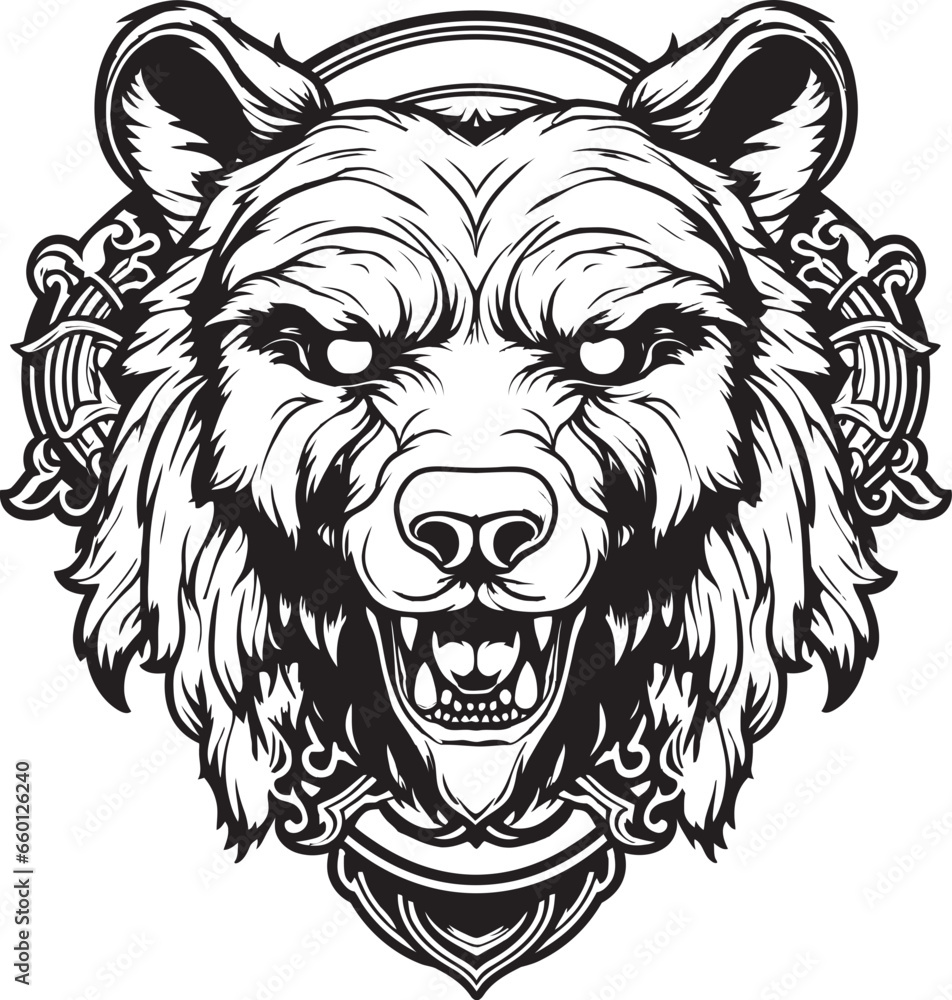 Bear Head Monogram Bear Coat of Arms Bear Head Monogram Bear Coat of Arms