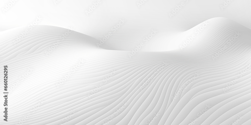 Abstract 3D Background, white grey wavy waves flowing ripple surface - obrazy, fototapety, plakaty 