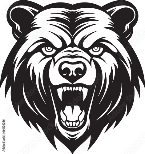 Wallpaper Mural Majestic Black Bear Emblem Fierce Bear Silhouette Logo Torontodigital.ca