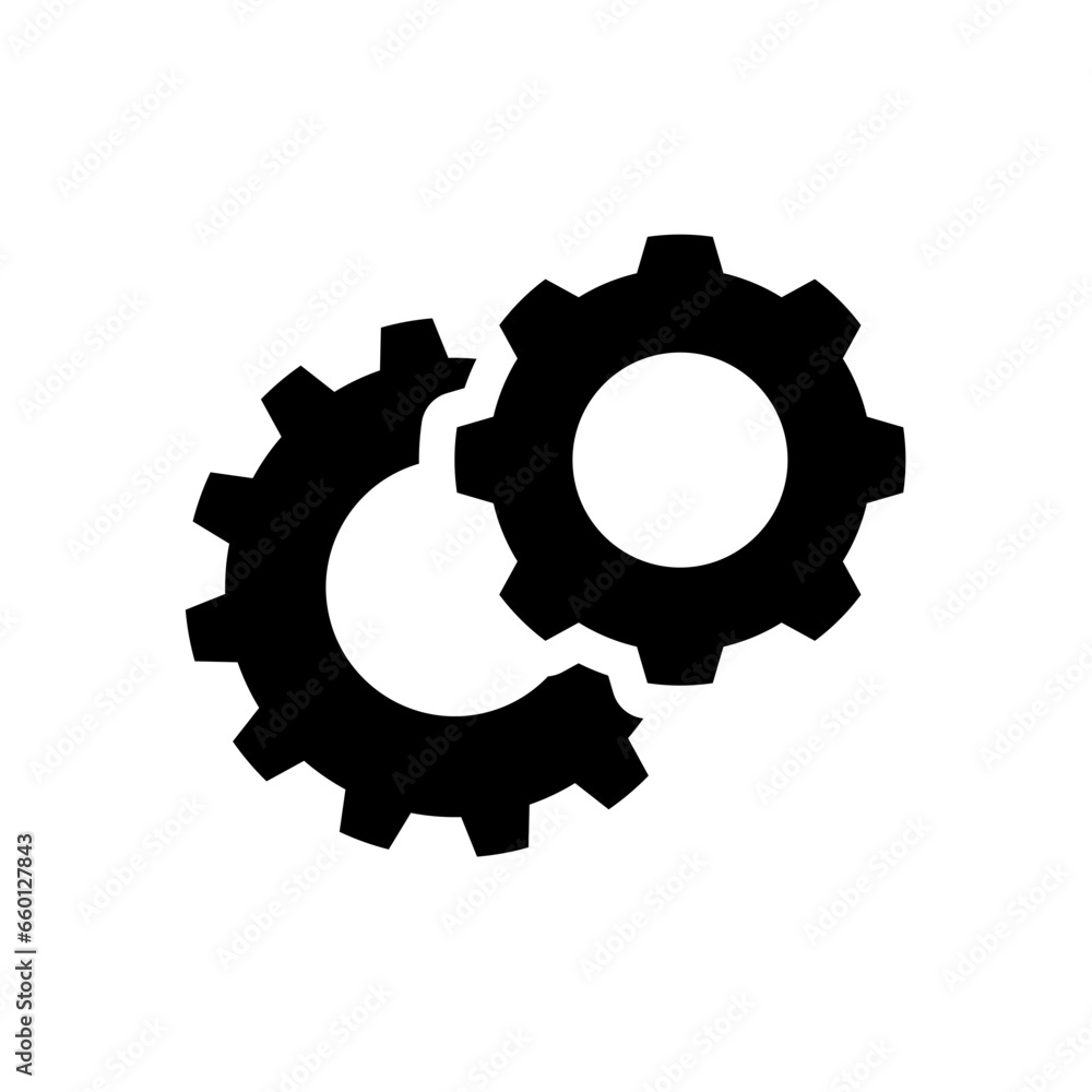 Settings gears (cogs) flat icon for apps and websites Settings gears (cogs) flat icon for apps and websites
