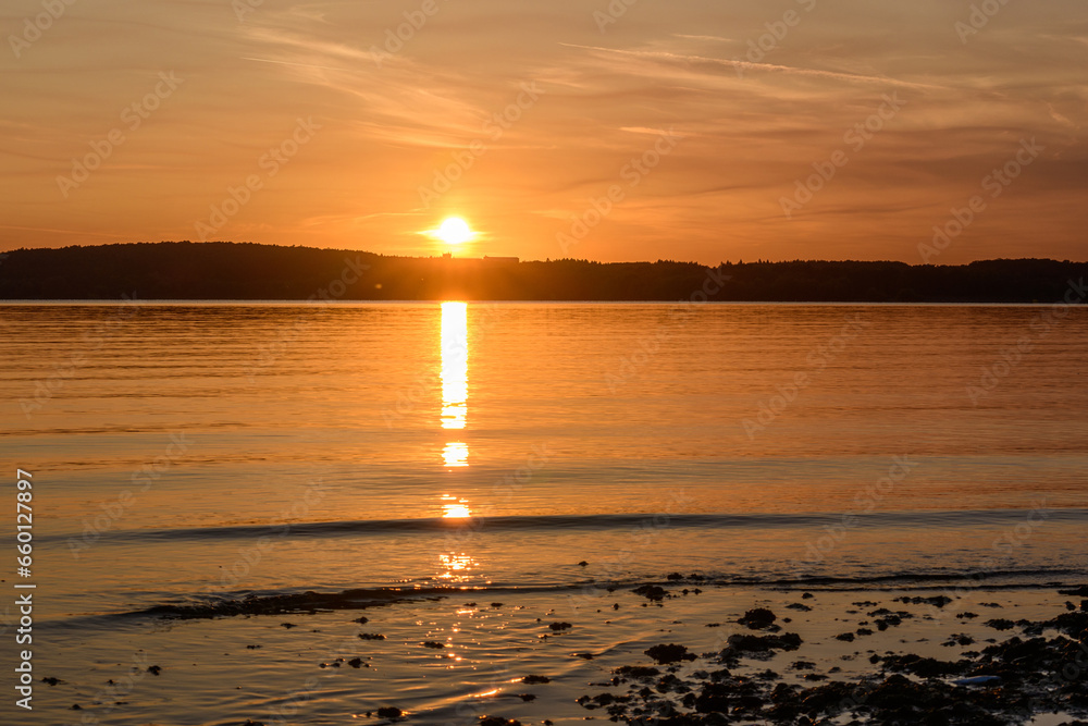 sunset on the river