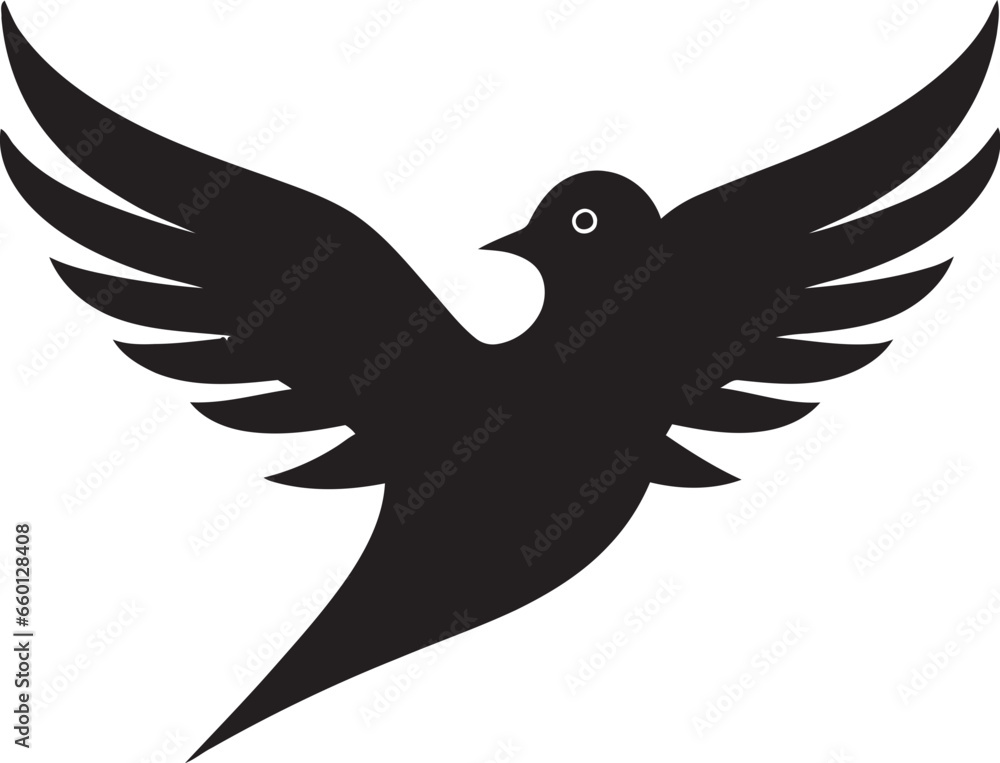 Obraz premium Majestic Seagull Emblem Stylized Hummingbird Design