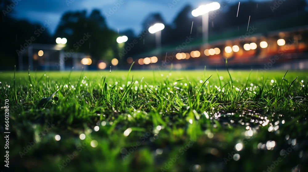 soccer field and the bright lights - obrazy, fototapety, plakaty 
