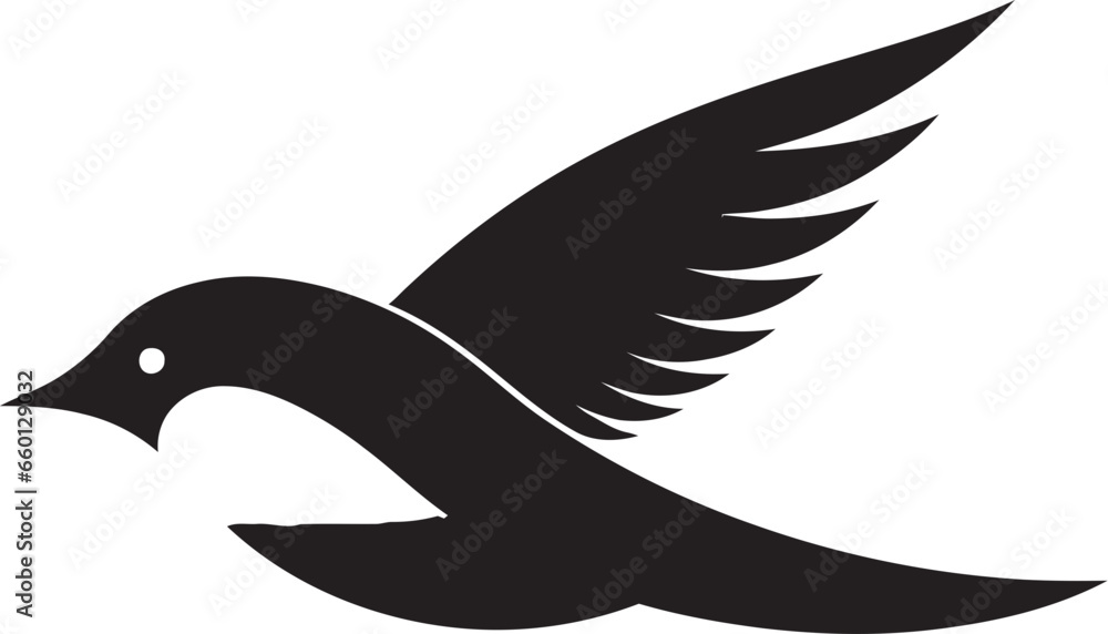 Fototapeta premium Nighttime Falcon Icon Minimalist Bird Silhouette