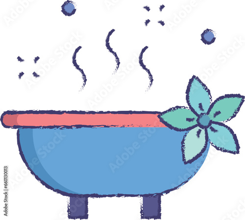 Bath hand drawn vector illustration