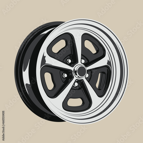Perspective view rim vector illustration for conceptual design
