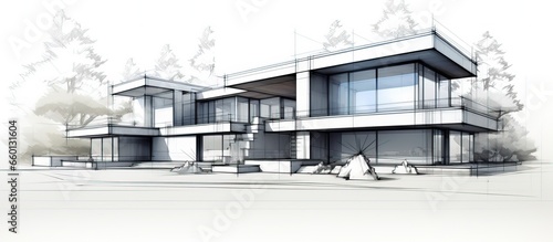 illustration of a sketch of an architectural house © Lasvu