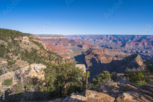 hiking the grandview trail in the grand canyon national park, arizona, usa