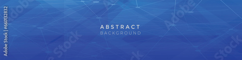 Banner abstract modern design blue color linkedin cover template