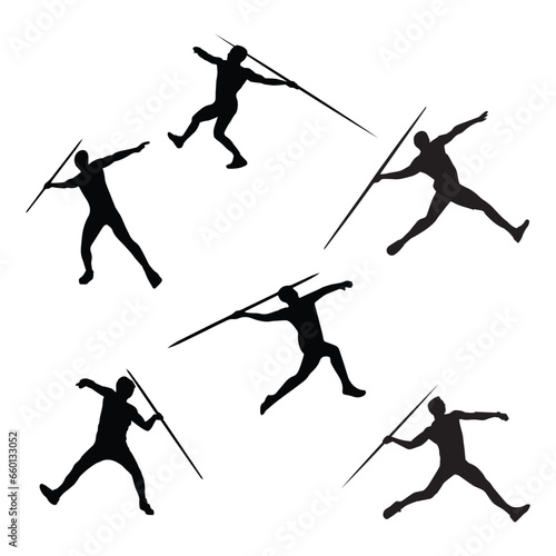 Javelin Sport Vector Silhouette